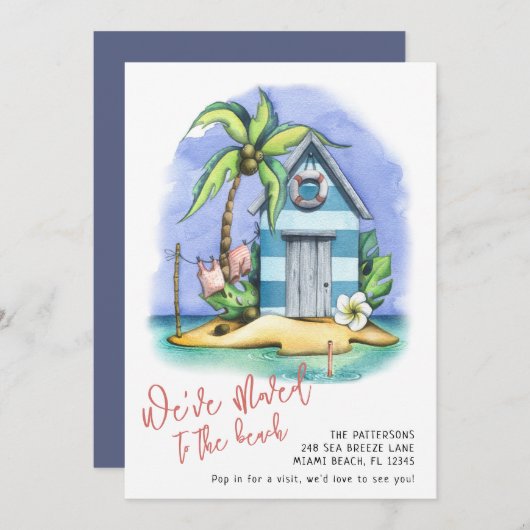 ビーチ熱帯水の色を動かす発表 案内状 (正面/裏面)