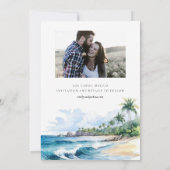 ビーチ熱帯水彩 セーブザデート (裏面)