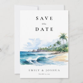 ビーチ熱帯水彩 セーブザデート