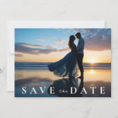 ビーチ熱帯水彩QRコード セーブザデート (正面)