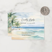 ビーチ熱帯水結婚色反応RSVP ノートカード (正面/裏面インサイチュ)