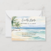 ビーチ熱帯水結婚色反応RSVP ノートカード (正面)