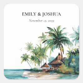 ビーチ熱帯水結婚色 スクエアシール