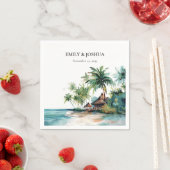 ビーチ熱帯水結婚色 スタンダードカクテルナプキン (インサイチュ)
