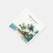ビーチ熱帯水結婚色 スタンダードカクテルナプキン (角)