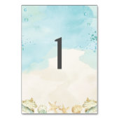 ビーチ熱帯沿岸行先結婚式 テーブルナンバー (正面)