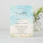 ビーチ熱帯海目的地の結婚式 招待状 (スタンド正面)