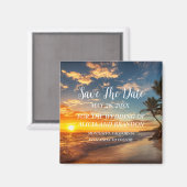 ビーチ熱帯砂ウェディングモダン波磁石 マグネット (正面/裏面)