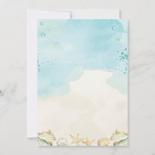 ビーチ熱帯航海の目的地の結婚式 招待状 (裏面)