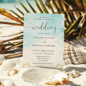 ビーチ熱帯航海の目的地の結婚式 招待状