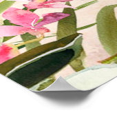 ビーチ熱帯花模様60の歓迎の看板ポスター ポスター (角)