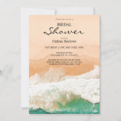 ビーチ熱帯行先結婚式ブライダルシャワー 招待状 (正面)