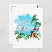 ビーチ熱帯音楽 ポストカード (正面/裏面)