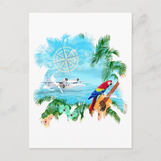 ビーチ熱帯音楽 ポストカード (正面)