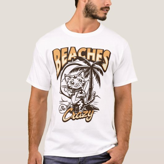 ビーチ熱狂する Tシャツ (正面)