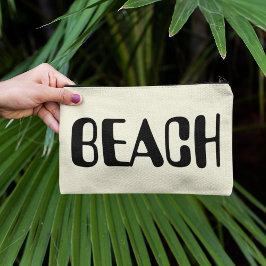 ビーチ物アクセサリーニュートラルブラックスクリプト アクセサリーポーチ