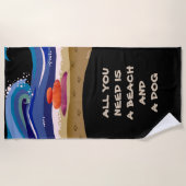 ビーチ犬のビーチタオルの足 ビーチタオル (正面)