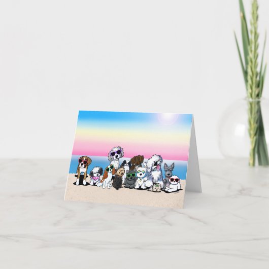 ビーチ犬 サンキューカード (正面)