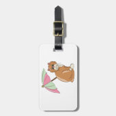 ビーチ猫(ピンクとグリーンの傘) ラゲッジタグ (正面縦)