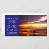 ビーチ王室のからの青いクリスマスの挨拶 シーズンカード (正面/裏面)