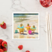 ビーチ玩具付きアヒル スタンダードカクテルナプキン (インサイチュ)