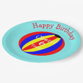 ビーチ球おもしろいカラフル ペーパープレート (アングル)