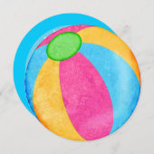 ビーチ球テーマ円パーティの招待状 招待状 (正面/裏面)