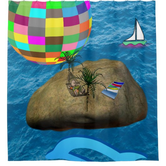 ビーチ球海の子どもショアカーテン シャワーカーテン (正面)