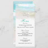 ビーチ白ヒトデエレガントサマー披露宴メニュー メニュー (正面/裏面)