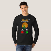 ビーチ着信コールサマーバケーションサンセットミームco tシャツ (正面フル)