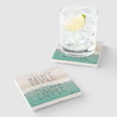 ビーチ瞑想 ストーンコースター (横)