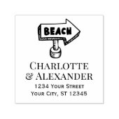 ビーチ矢印方向符号カップル差出人住所 セルフインキングスタンプ (デザイン)