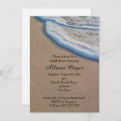 ビーチ砂および海泡ブライダルシャワー 招待状 (正面/裏面)
