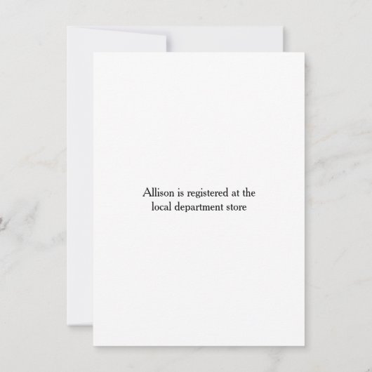 ビーチ砂および海泡ブライダルシャワー 招待状 (裏面)