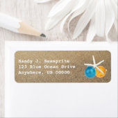 ビーチ砂とオーナメント差出人住所ラベル ラベル (インサイチュ)
