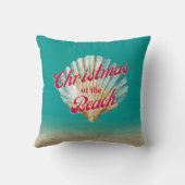 ビーチ砂とシーシェルでの沿岸クリスマス クッション (裏面)