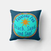 ビーチ砂と太陽!素晴らしいおもしろいサニーパーティー クッション (裏面)
