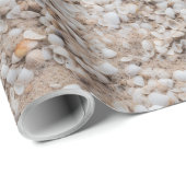 ビーチ砂と小さな貝殻の繰り返しパターン ラッピングペーパー (ロールコーナー)