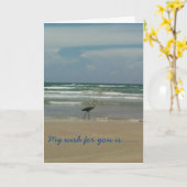 ビーチ砂と波のバースデーカード（鳥） カード (黄色い花)
