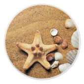 ビーチ砂のシェル描画つまみセラミックのプル セラミックノブ (正面)