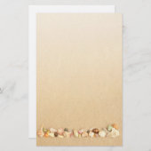 ビーチ砂の貝柱の列 便箋 (正面/裏面)