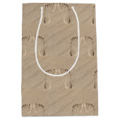 ビーチ砂の足跡 ミディアムペーパーバッグ (正面)