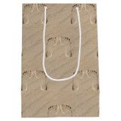 ビーチ砂の足跡 ミディアムペーパーバッグ (裏面)