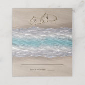 ビーチ砂ハートエレガントトロピカルモダン結婚ズ プレイスカード (外部開封)