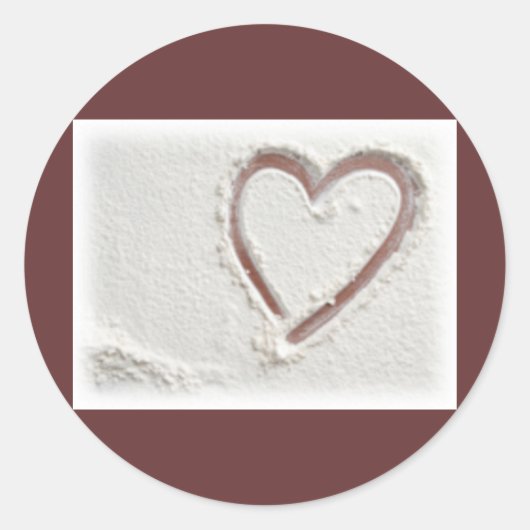 ビーチ砂ハート ラウンドシール (正面)