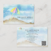 *~*ビーチ砂傘シーQR水彩海 名刺 (正面/裏面)