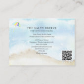 *~*ビーチ砂傘QR水彩海海 名刺 (裏面)