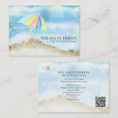 *~*ビーチ砂傘QR水彩海海 名刺 (正面/裏面)