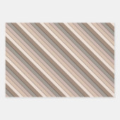 ビーチ砂地トーンストライプカラー水彩 ラッピングペーパーシート (正面)
