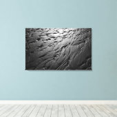 ビーチ砂模様の白黒の写真 キャンバスプリント (インサイチュ (ウッドフロア))